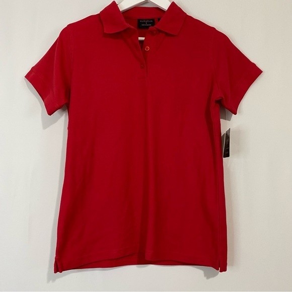 Ultra Club Women’s The Basics Button Short Sleeve Polo Red NWT - Picture 1 of 7